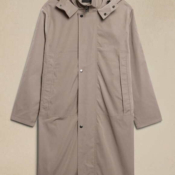 Banana Republic Factory Oversized Water Resistant Taupe Modern Anorak - Picture 5 of 11